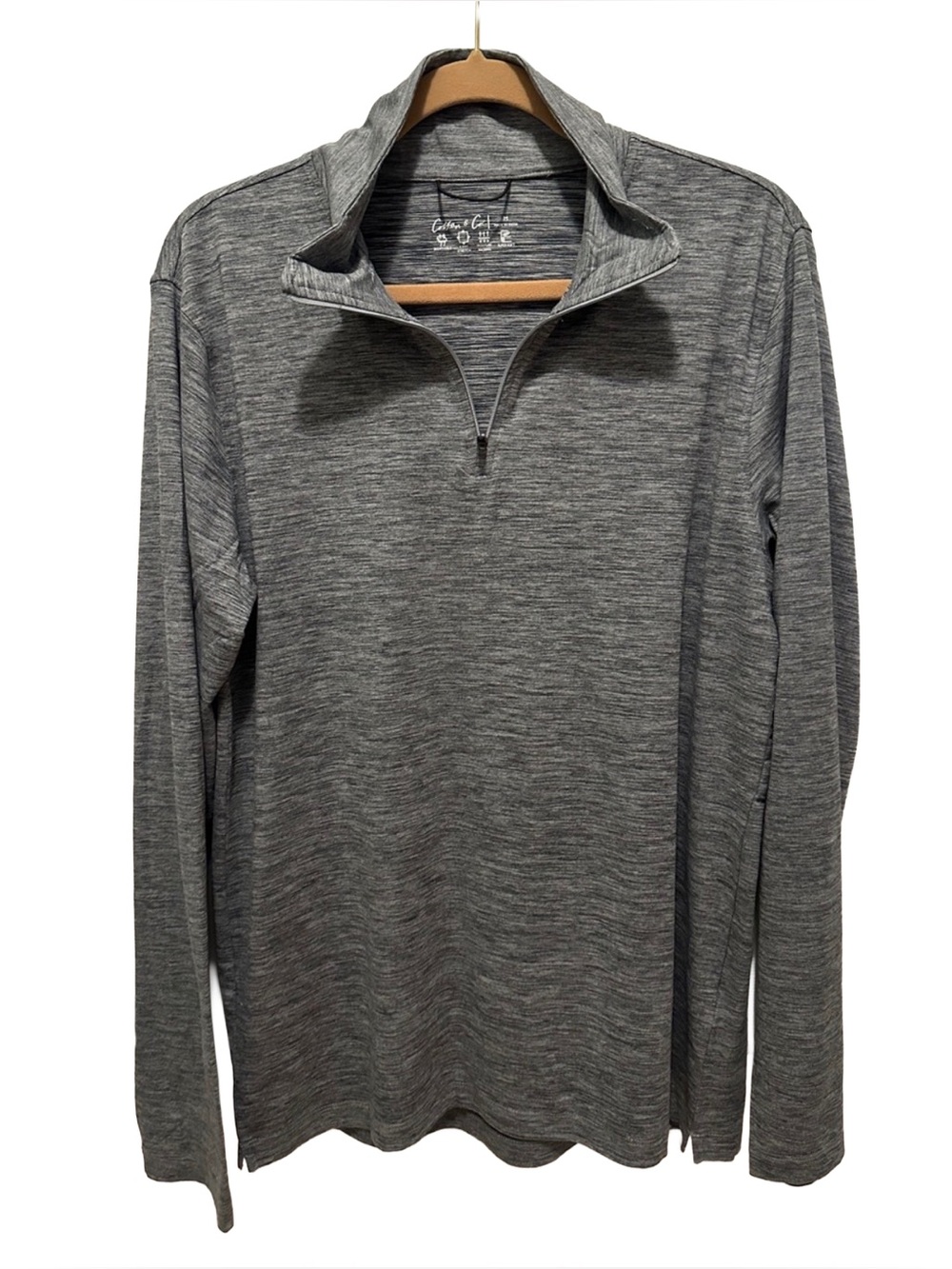 Cotton & Co. Women's Gray Heather Quarter-Zip Pullover
